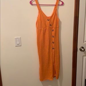 Orange side slit dress